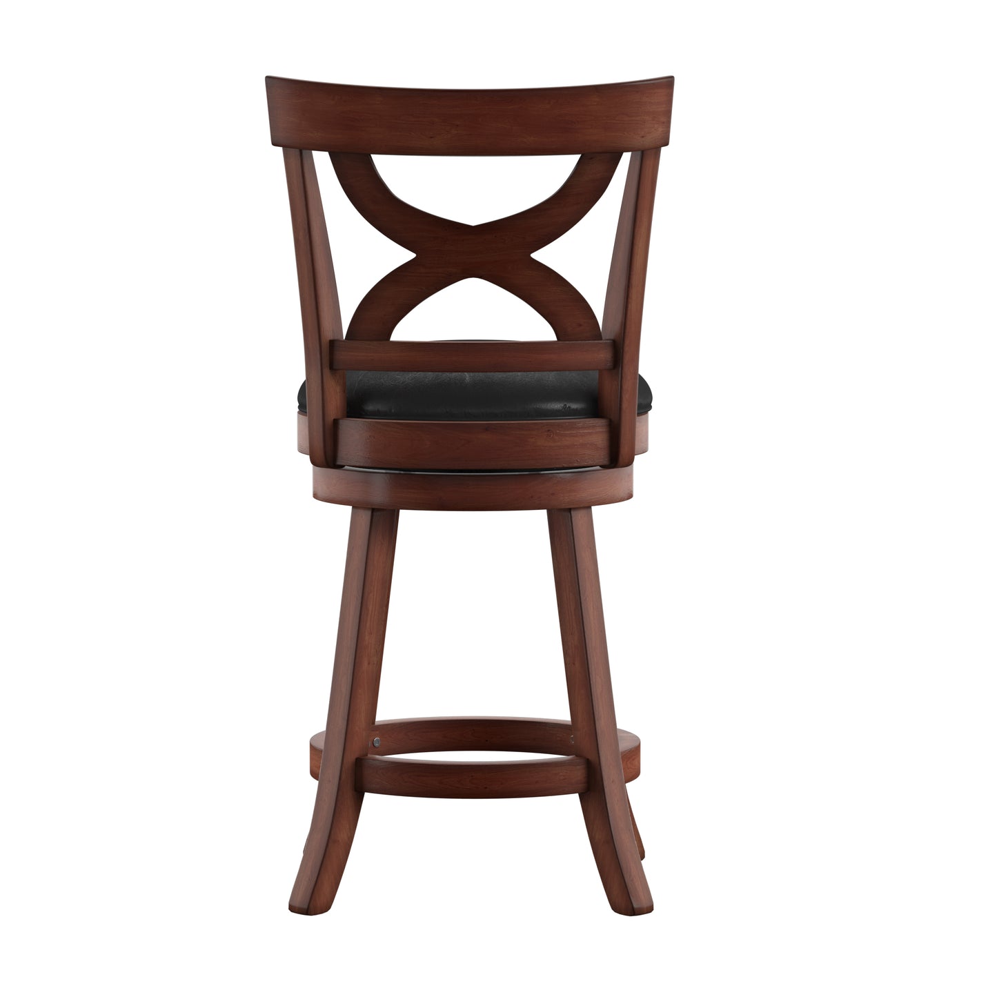 Cherry X-Back Swivel High Back Stool - Counter Height