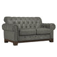 Tufted Rolled Arm Chesterfield Loveseat - Gray Polishad Microfibar