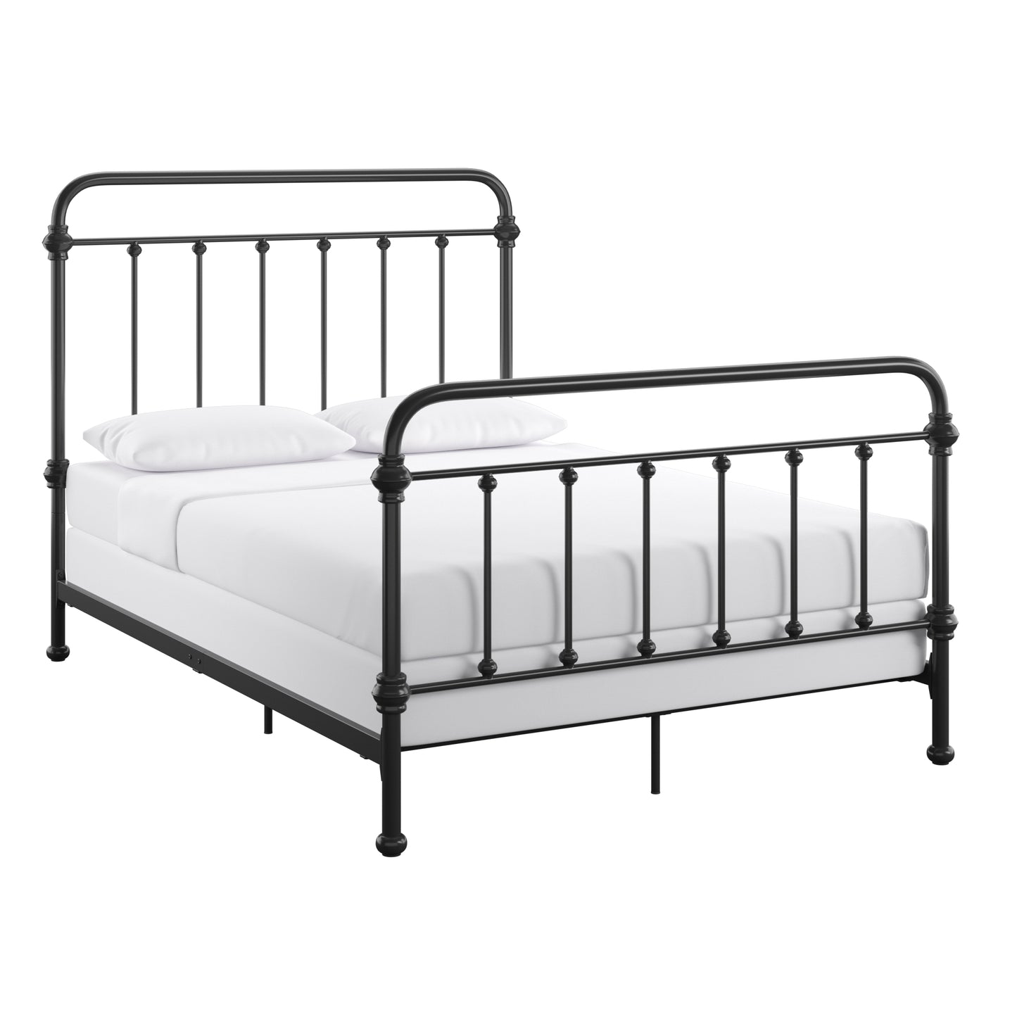 Graceful Lines Victorian Metal Bed - Black Finish, Full Size (Full Size)