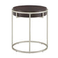 Round Table with Metal Base - Dark Walnut Finish, End Table and Coffee Table Set