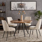 Black Finish Chenille Fabric 5-Piece Dining Set - Beige