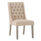 Tufted Linen Upholstered Side Chairs (Set of 2) - Beige Linen