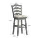 French Ladder Back Swivel Bar Stool - Antique Gray Finish