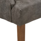 Light Distressed Natural Finish Polished Microfiber Tufted Dining Chair - Gray Polished Microfiber