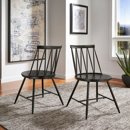 Zigzag Low Back Windsor Classic Dining Chairs (Set of 2)