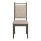 Wood Finish Beige Fabric Dining Chair (Set of 2) - Gray