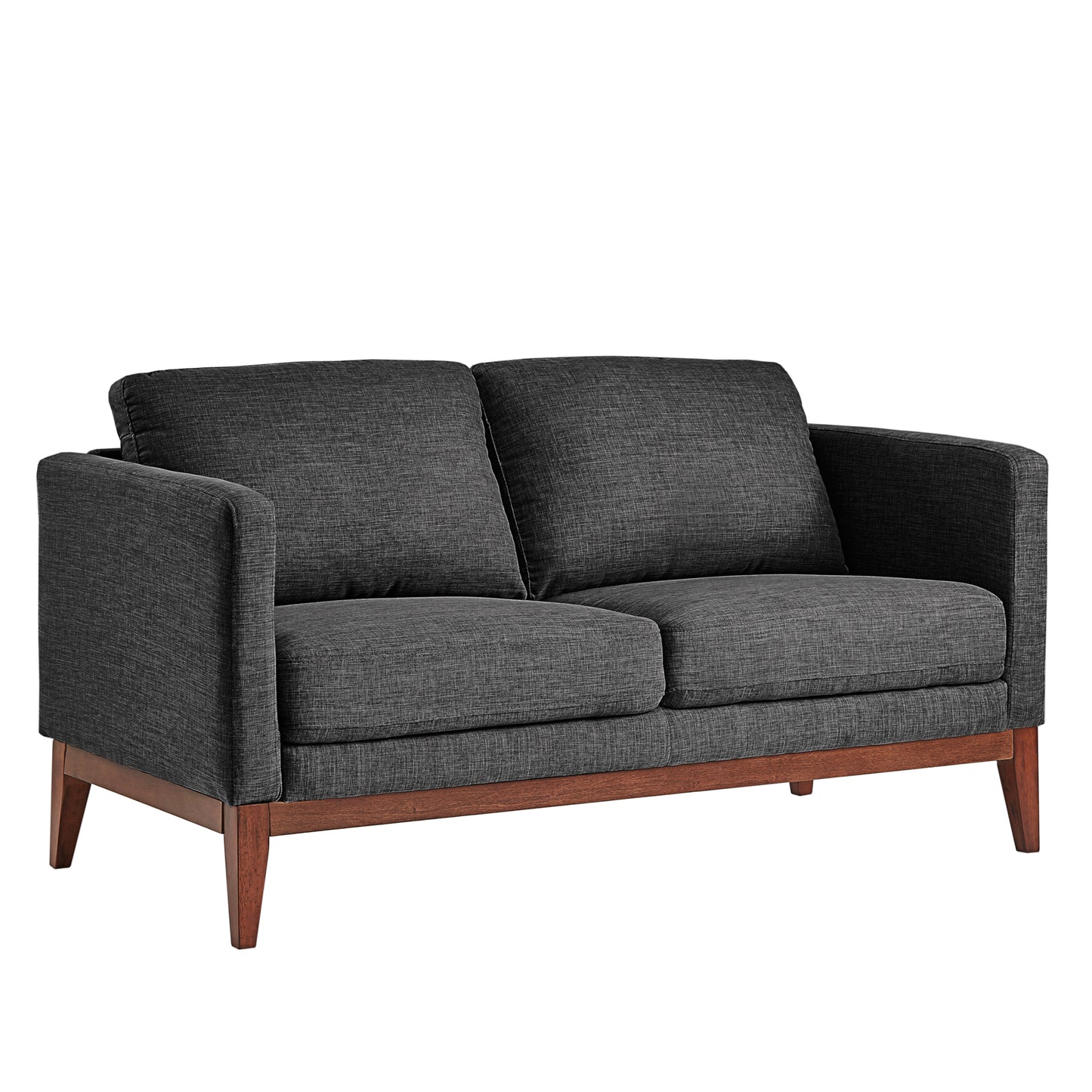 Linen Upholstered Loveseat - Dark Gray Linen