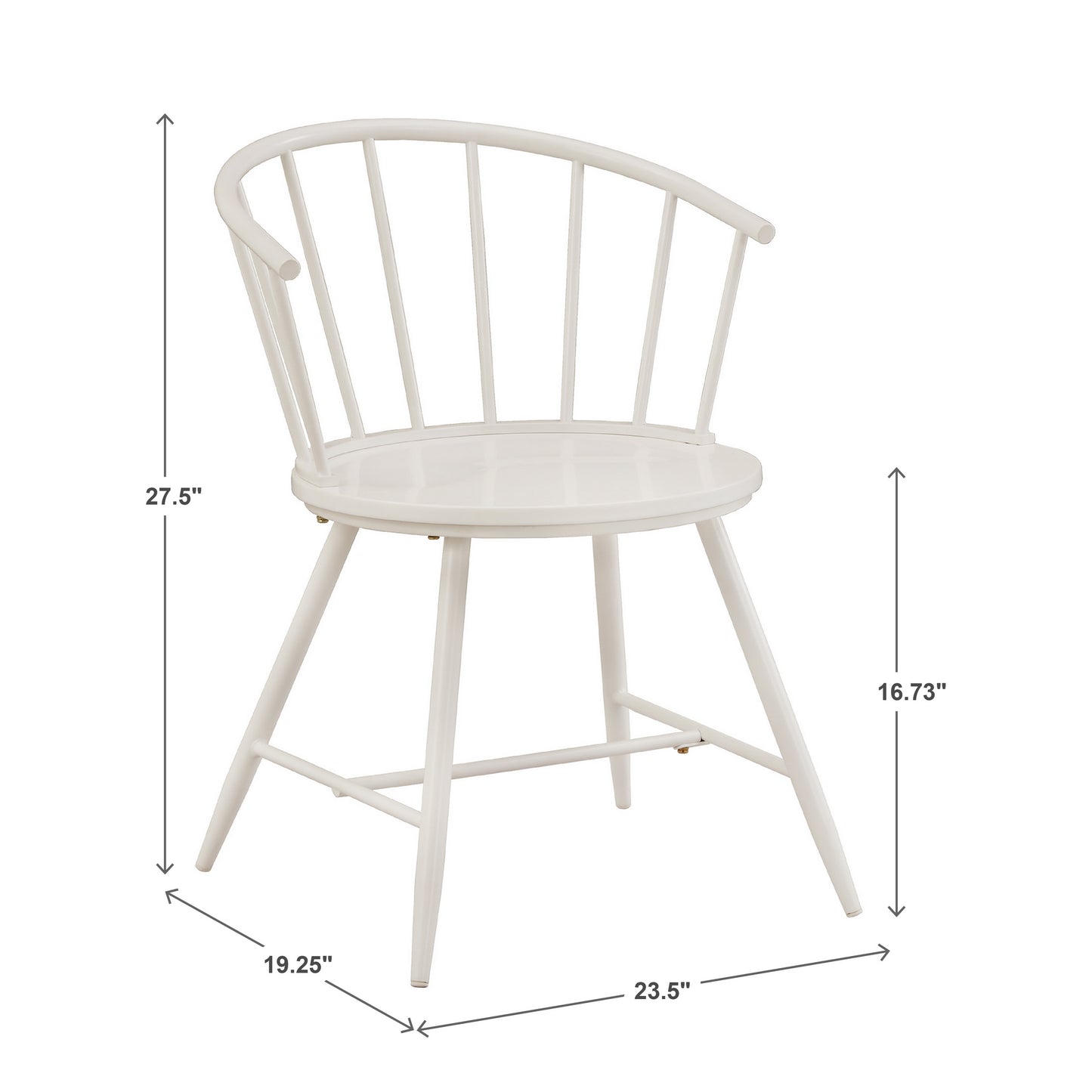 Slope Low Back Windsor Metal Side Chairs (Set of 2) - White