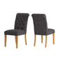 Premium Tufted Rolled Back Parsons Chairs (Set of 2) - Dark Gray Linen