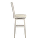 Slat Back Bar Height Wood Swivel Bar Stool - Antique White Finish