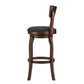 29-Inch High Back Swivel Bar Stool - Dark Gray Linen