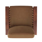 Mission-Style Wood Accent Chair - Rust Microfiber, Oak Finish