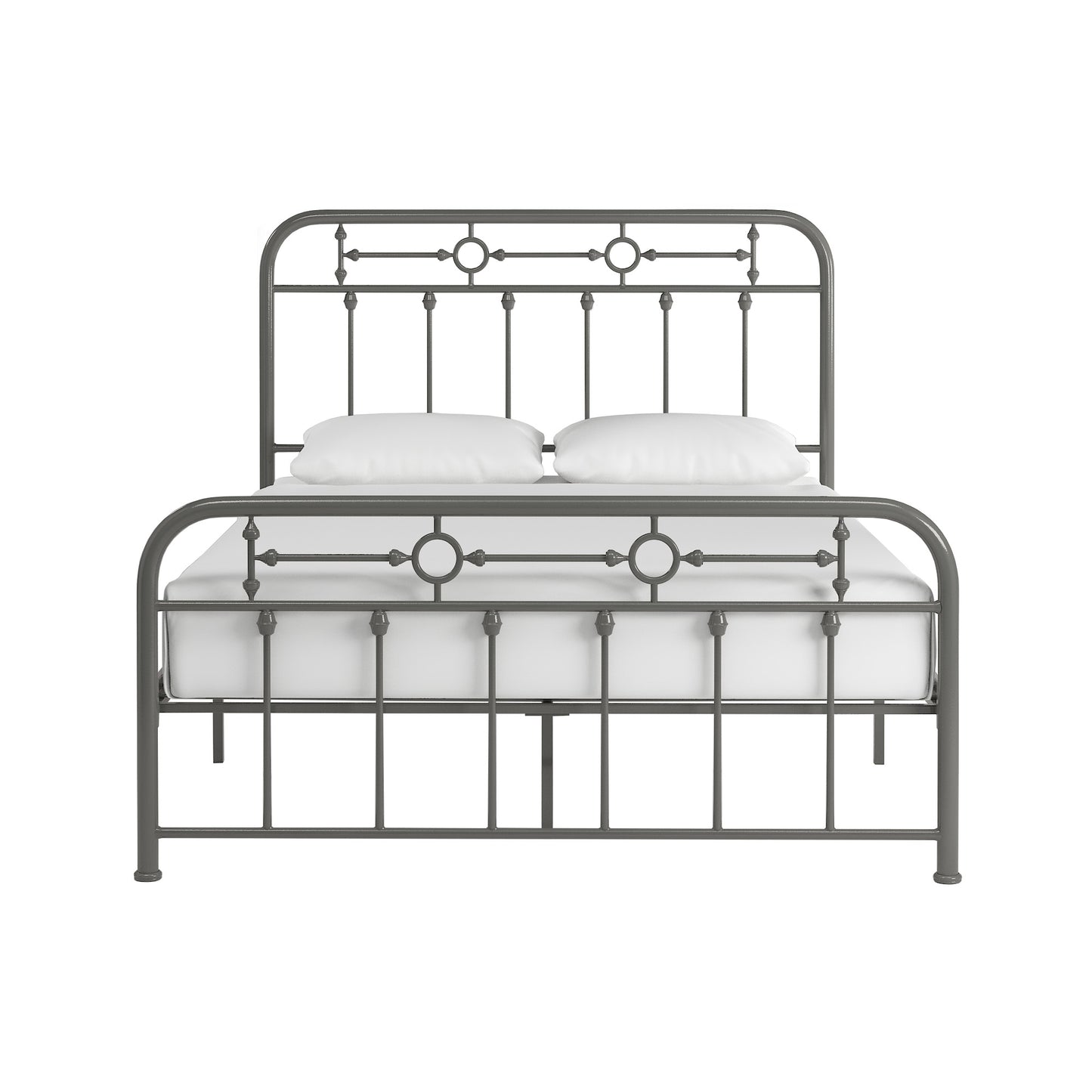 Metal Spindle Platform Bed - Gray, Full Size (Full Size)