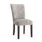 Print Parsons Dining Side Chairs (Set of 2) - Esprasso Finish, Gray Brackat Chain Print Fabric