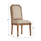 Arched Linen and Wood Dining Chairs (Set of 2) - Beige Linen, Natural Finish