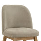 Wood Finish Taupe Fabric Curved Low Back Dining Chair (Set of 2) - Oak Wash