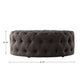 Round Tufted Ottoman with Casters - Dark Gray Linen