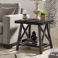 Rustic X-Base Accent Tables - Black Finish, End Table, Coffee Table, and Sofa Table Set