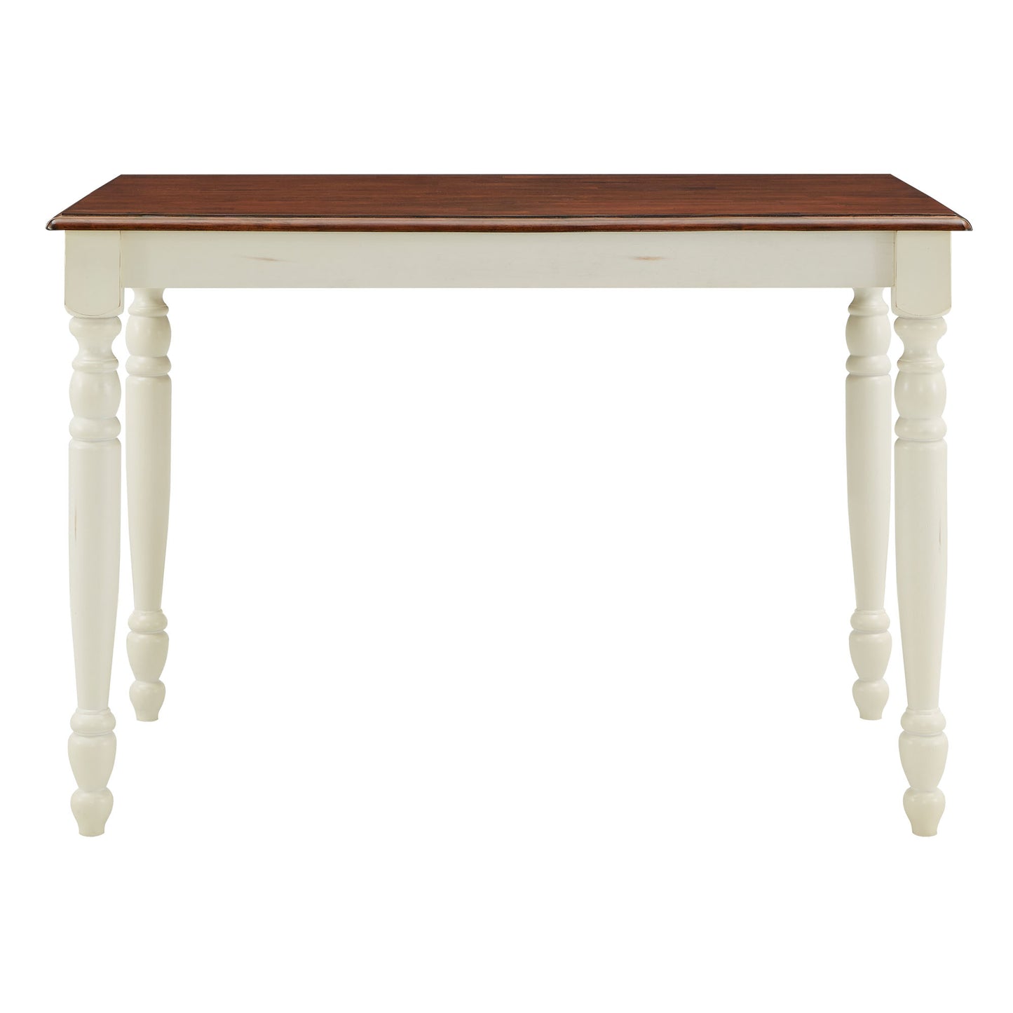 36"-54" Two-Tone Extending Counter Height Dining Table - Antique White with Cherry Top Finish