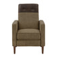 Push-Back Recliner - Brown with Light Brown Linen