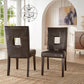 Keyhole Back Dining Chairs (Set of 2) - Dark Brown Faux Leather