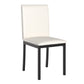 Metal Upholstered Dining Chairs - White Faux Leather, Set of 2