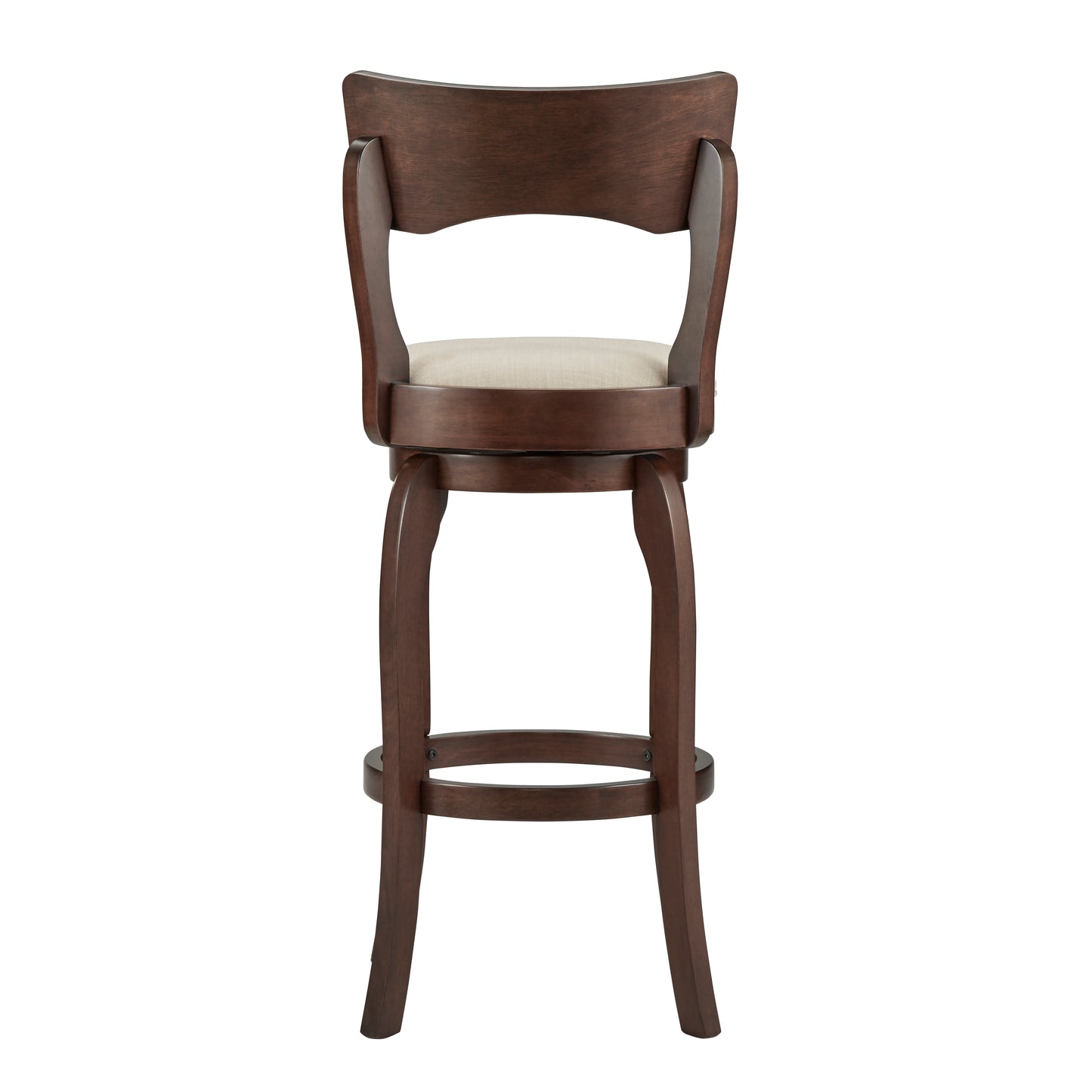 29-Inch High Back Swivel Bar Stool - Beige Linen