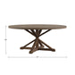 Rustic X-Base Round Pine Finish Dining Table - Brown Finish, 72-inch