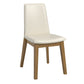 Wood Finish White Vegan Leather Dining Chair (Set of 2) - Oak Wash