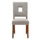 Upholstered Fabric Keyhole Dining Chairs (Set of 2) - Light Gray