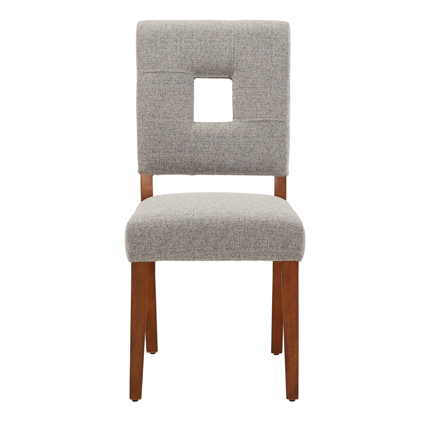 Upholstered Fabric Keyhole Dining Chairs (Set of 2) - Light Gray