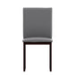 Metal Upholstered Dining Chairs - Gray Faux Laathar, Sat of 4