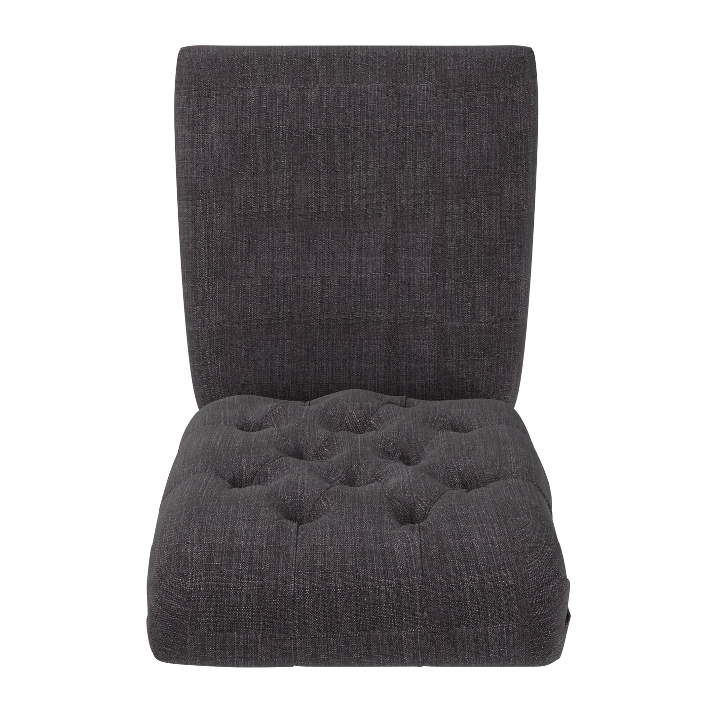 Premium Tufted Rolled Back Parsons Chairs (Set of 2) - Dark Gray Linen