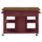 Two-Tone Kitchen Island with Wine Rack - Oak Top with Antique Berry Base