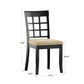 Black Wood Dining Set - 60-inch Table, Window Back Chairs, 7-Piece Set