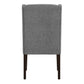 Linen Tufted Wingback Dining Chairs (Set of 2) - Espresso Finish, Gray Linen