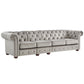 4-Seat Modular Chesterfield Sofa - Gray Velvet