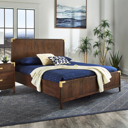 Low Profile Campaign Platform Bed - Queen