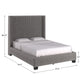 Wingback Upholstered Bed - Gray, Full