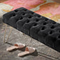 Velvet Tufted Bench - Black