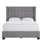 Tufted Linen Wingback Bed - Gray Linen, Full