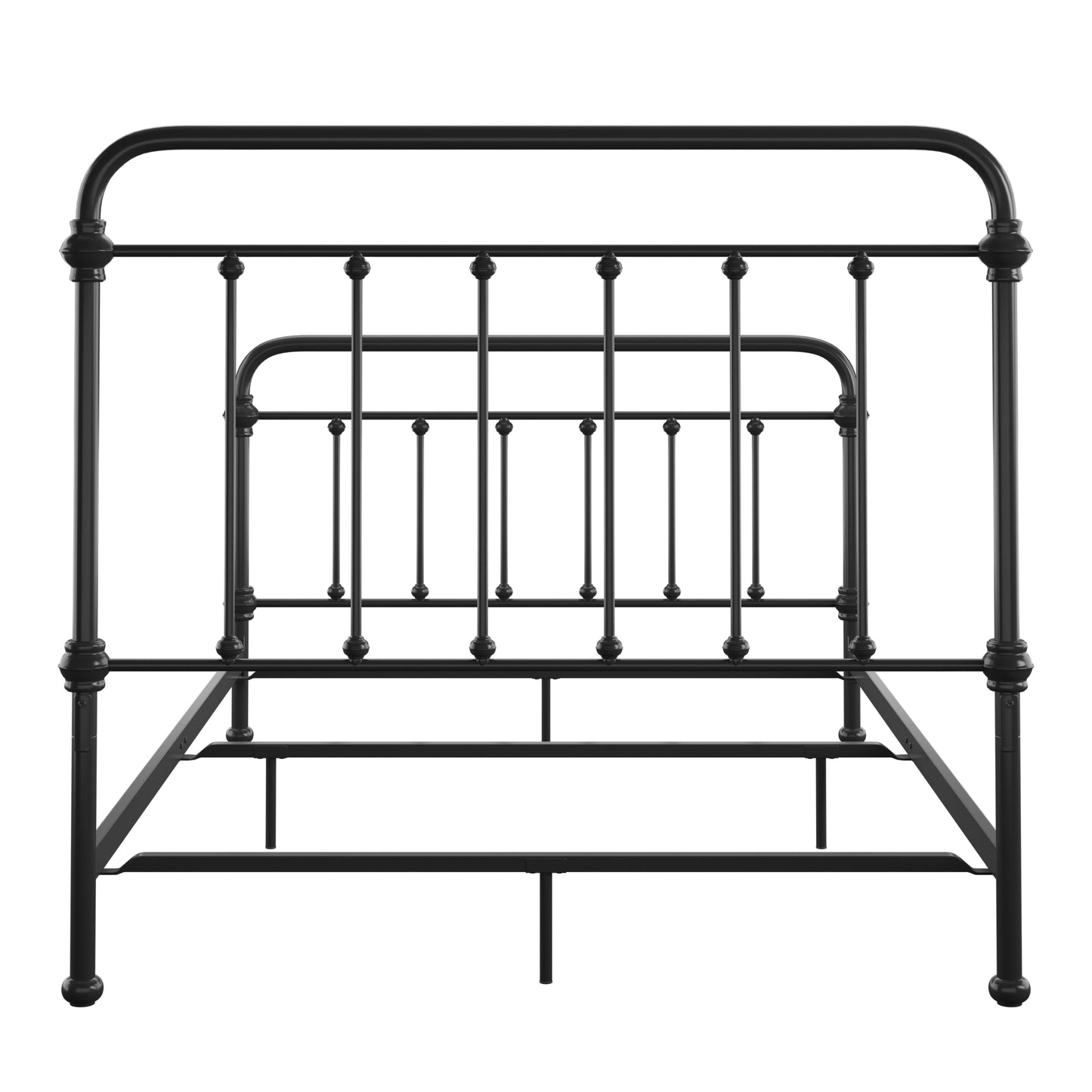 Graceful Lines Victorian Metal Bed - Black Finish, Full Size (Full Size)