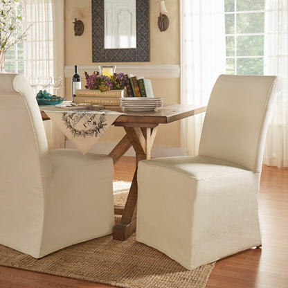 Slipcovered Rolled Back Parsons Chairs (Set of 2) - Cream Slipcover