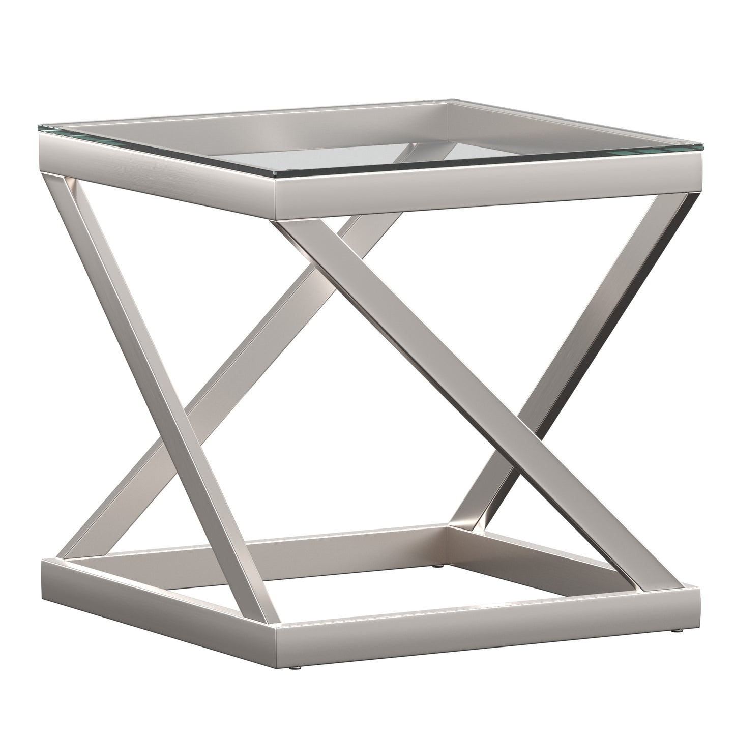 Brushed Nickel End Table