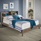 Bookcase Platform Bed with USBs - Gray Finish, Quaan Siza