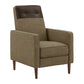 Push-Back Recliner - Brown with Light Brown Linen