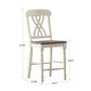 Counter Height Two-Tone Extending Dining Set - Antique White, Scroll Back, 5-Piece Set