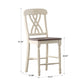 Two-Tone Counter Height Chairs (Set of 2) - Antique White, Scroll Back