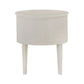 2-Drawer Oval Wood Accent Table - White