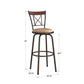 Curve X-Back Wood Trim 3-Pack Adjustable Stools - Bronze Finish